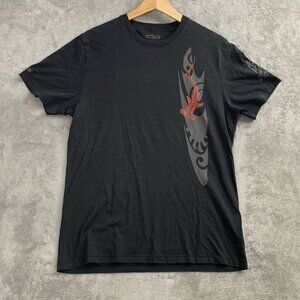Crazy Shirts Hawaii Shirt Mens Small Black Tribal Shark Print Tee Single Stitch